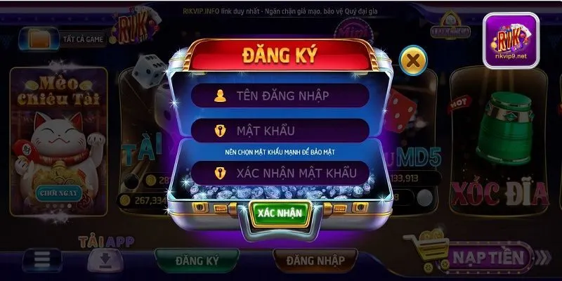 Nhập thông tin đăng ký sau khi truy cập giao diện đăng ký